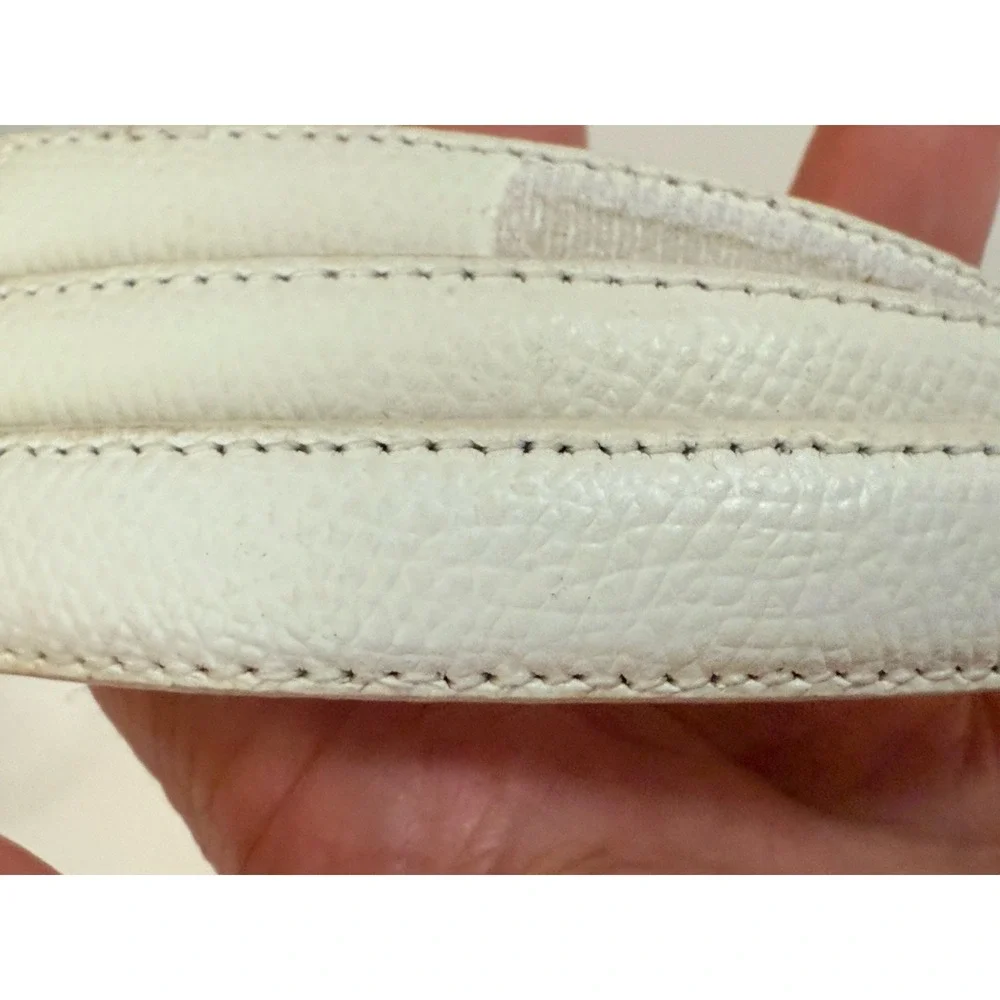 Terry‎ Stack Size XL Minimalist Belt Off White Italian Leather Hook Loop Closure